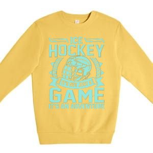 Ice Hockey Winter Sports Adventure Graphic Premium Crewneck Sweatshirt