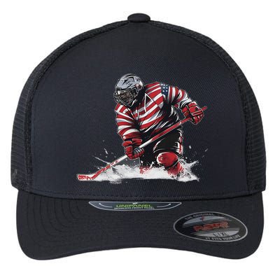 Ice Hockey Women Puck Hockeyplayer Player Flexfit Unipanel Trucker Cap
