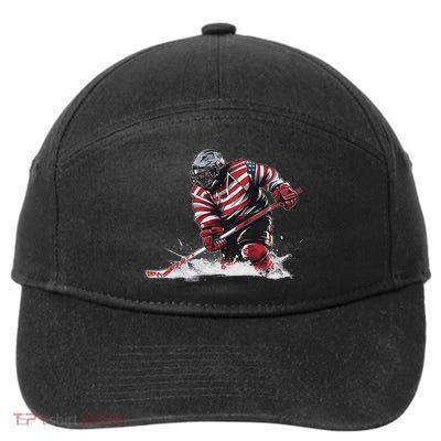 Ice Hockey Women Puck Hockeyplayer Player 7-Panel Snapback Hat