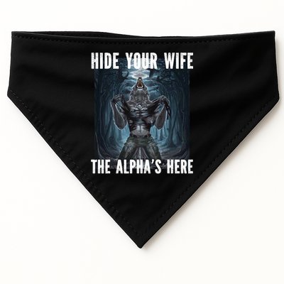 I Heart Werewolfs Alpha Funny Cringe Werewolf Wolf Meme USA-Made Doggie Bandana