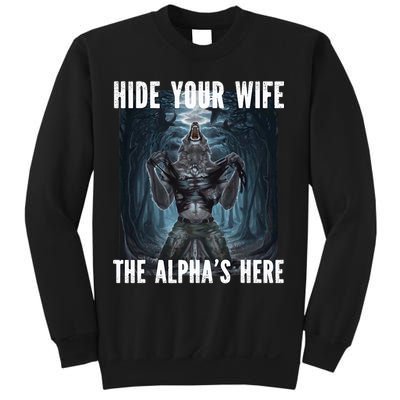 I Heart Werewolfs Alpha Funny Cringe Werewolf Wolf Meme Sweatshirt