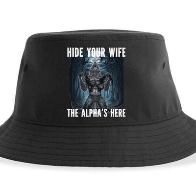 I Heart Werewolfs Alpha Funny Cringe Werewolf Wolf Meme Sustainable Bucket Hat