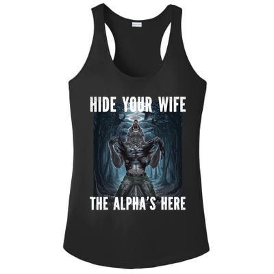 I Heart Werewolfs Alpha Funny Cringe Werewolf Wolf Meme Ladies PosiCharge Competitor Racerback Tank