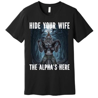 I Heart Werewolfs Alpha Funny Cringe Werewolf Wolf Meme Premium T-Shirt