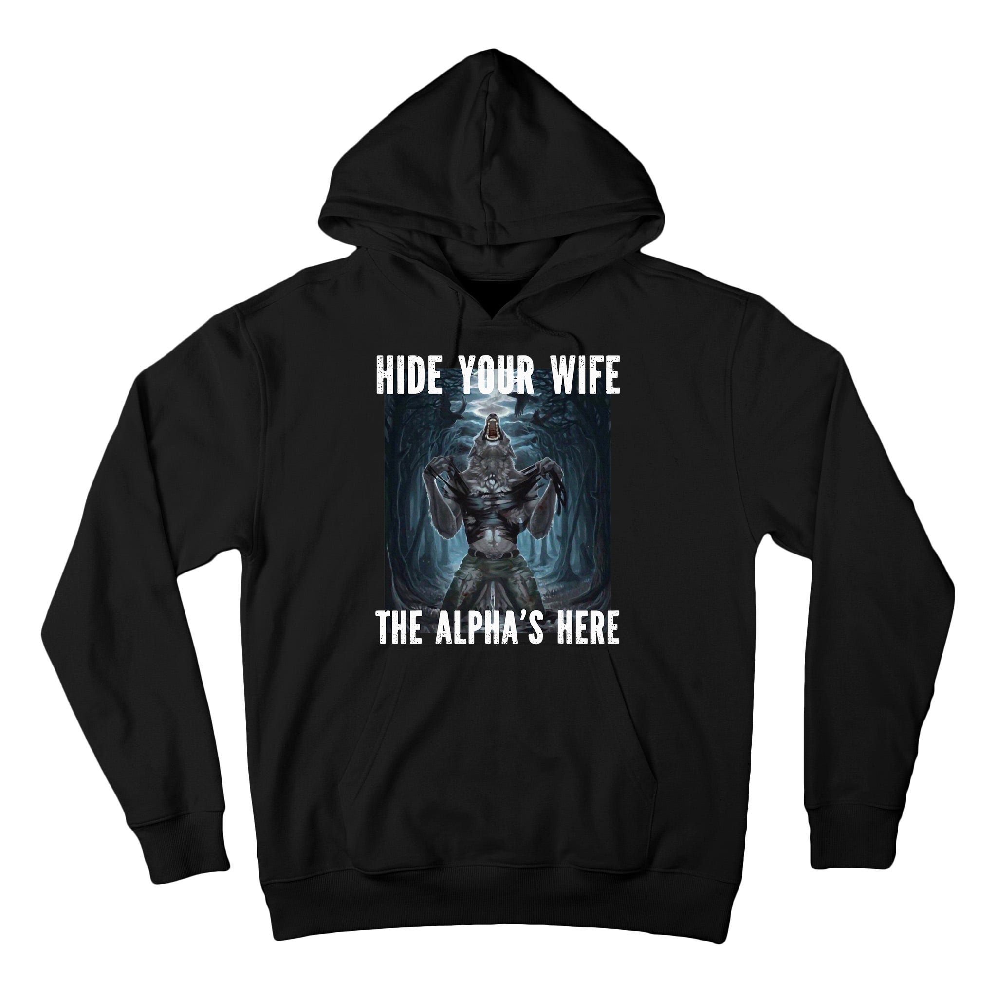 I Heart Werewolfs Alpha Funny Cringe Werewolf Wolf Meme Tall Hoodie