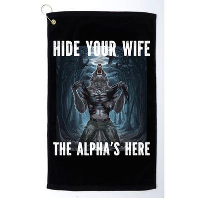I Heart Werewolfs Alpha Funny Cringe Werewolf Wolf Meme Golf Towel