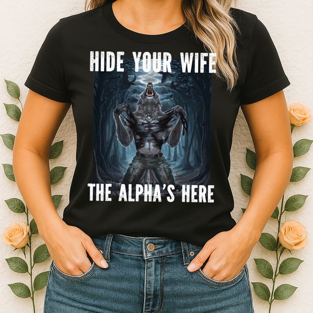 I Heart Werewolfs Alpha Funny Cringe Werewolf Wolf Meme Womens T-Shirt