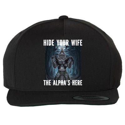 I Heart Werewolfs Alpha Funny Cringe Werewolf Wolf Meme Wool Snapback Cap