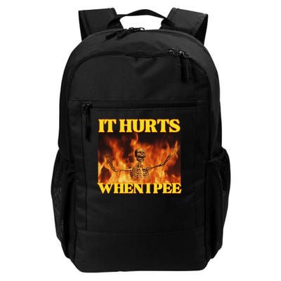 It Hurts When I Pee Funny Hard Skeleton Meme Daily Commute Backpack
