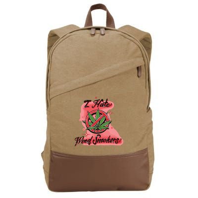 I Hate Weed Smokers Cotton Canvas Backpack
