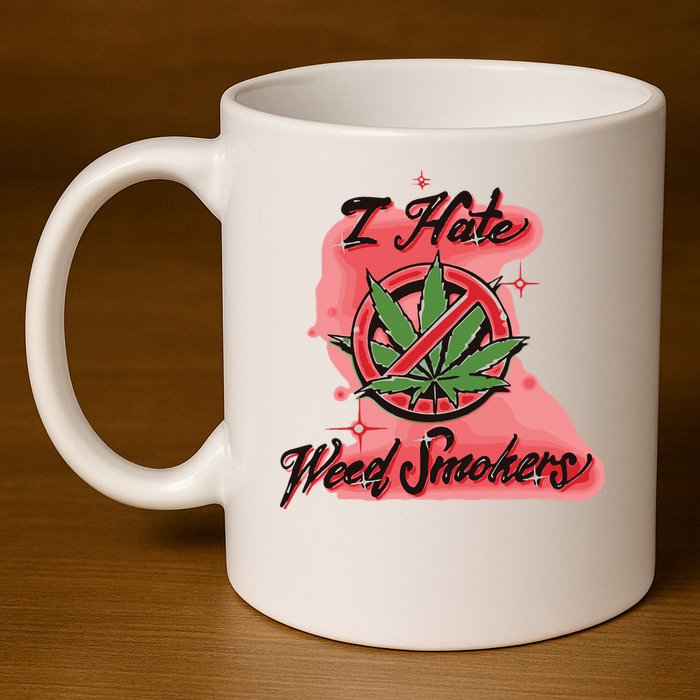I Hate Weed Smokers 11oz C Handle Ceramic Mug