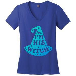 Im His Witch Couples Halloween Costumes Cute Gift Women's V-Neck T-Shirt