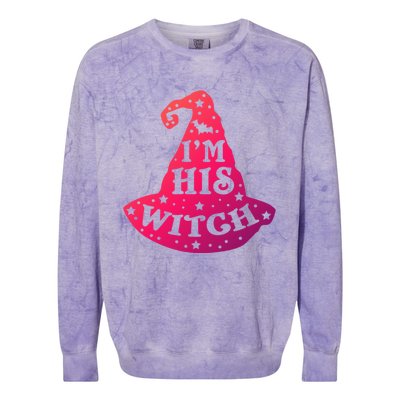 Im His Witch Couples Halloween Costumes Cute Gift Colorblast Crewneck Sweatshirt