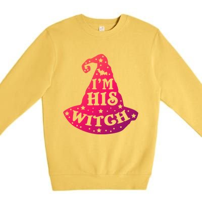 Im His Witch Couples Halloween Costumes Cute Gift Premium Crewneck Sweatshirt