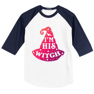 Im His Witch Couples Halloween Costumes Cute Gift Baseball Sleeve Shirt