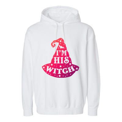 Im His Witch Couples Halloween Costumes Cute Gift Garment-Dyed Fleece Hoodie