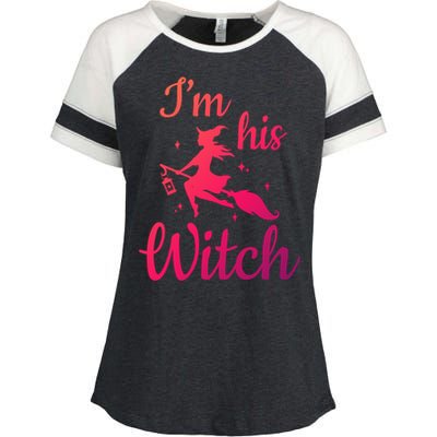 Im His Witch Cute Couple Halloween Costume Cute Gift Enza Ladies Jersey Colorblock Tee