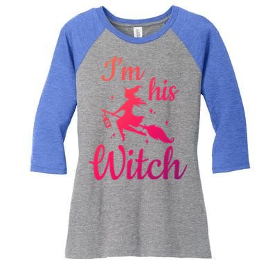 Im His Witch Cute Couple Halloween Costume Cute Gift Women's Tri-Blend 3/4-Sleeve Raglan Shirt