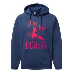 Im His Witch Cute Couple Halloween Costume Cute Gift Performance Fleece Hoodie