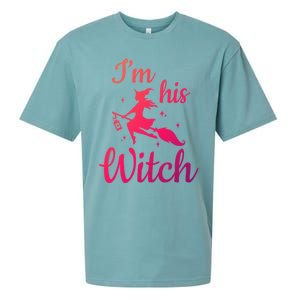 Im His Witch Cute Couple Halloween Costume Cute Gift Sueded Cloud Jersey T-Shirt