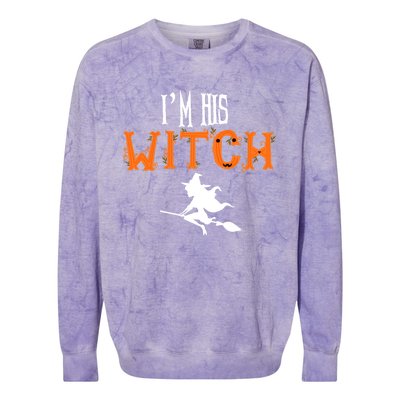 Im His Witch Im Her Boo Funny Couples Matching Halloween Gift Colorblast Crewneck Sweatshirt