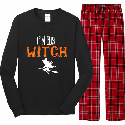 Im His Witch Im Her Boo Funny Couples Matching Halloween Gift Long Sleeve Pajama Set