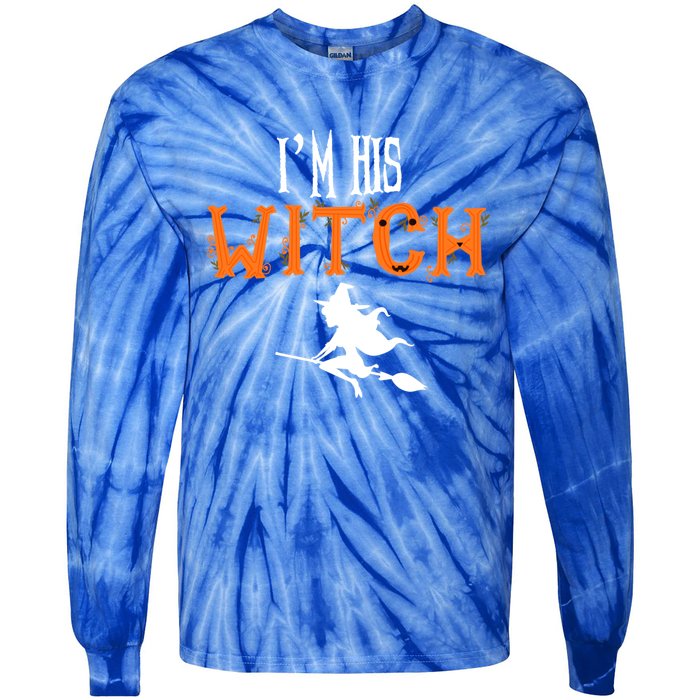 Im His Witch Im Her Boo Funny Couples Matching Halloween Gift Tie-Dye Long Sleeve Shirt