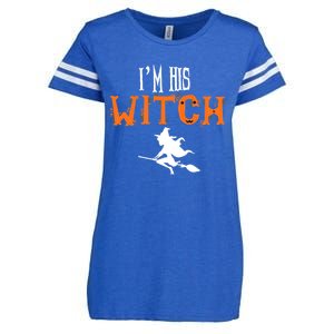 Im His Witch Im Her Boo Funny Couples Matching Halloween Gift Enza Ladies Jersey Football T-Shirt