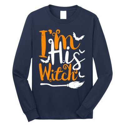 Im His Witch Funny Halloween Design Matching Couple For Her Long Sleeve Shirt