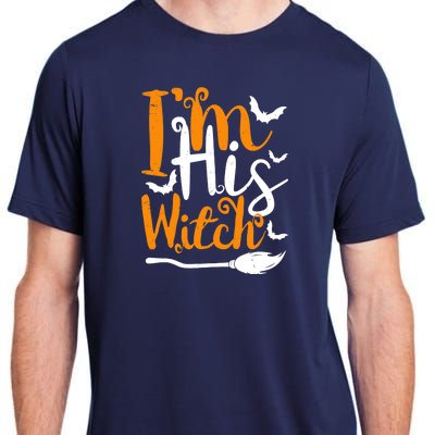 Im His Witch Funny Halloween Design Matching Couple For Her Adult ChromaSoft Performance T-Shirt