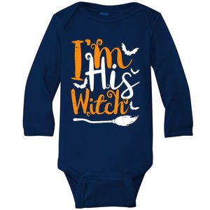 Im His Witch Funny Halloween Design Matching Couple For Her Baby Long Sleeve Bodysuit