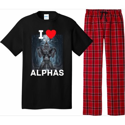 I Heart Werewolfs Funny Cringe Werewolf Wolf Meme Pajama Set