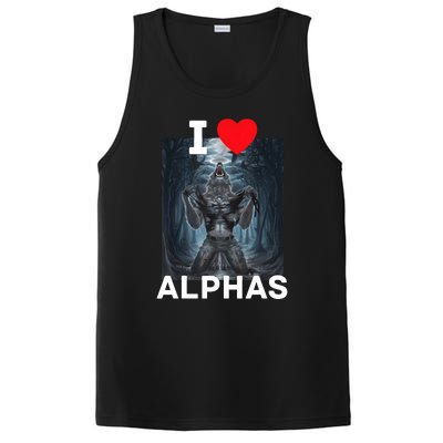 I Heart Werewolfs Funny Cringe Werewolf Wolf Meme PosiCharge Competitor Tank