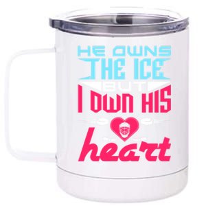 Ice Hockey Wife Friend Mom Gift 12 oz Stainless Steel Tumbler Cup