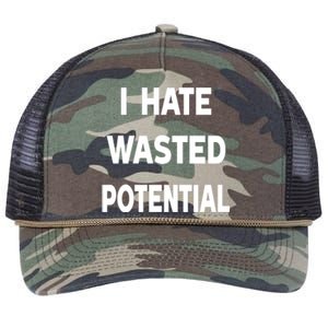 I Hate Wasted Potential Retro Rope Trucker Hat Cap