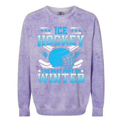 Ice Hockey Winter Sports Graphic Colorblast Crewneck Sweatshirt