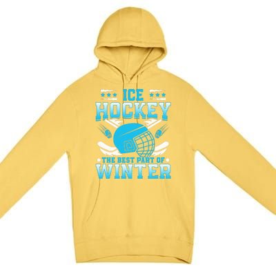 Ice Hockey Winter Sports Graphic Premium Pullover Hoodie