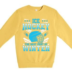 Ice Hockey Winter Sports Graphic Premium Crewneck Sweatshirt