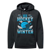 Ice Hockey Winter Sports Graphic Performance Fleece Hoodie