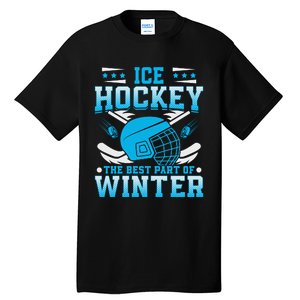 Ice Hockey Winter Sports Graphic Tall T-Shirt