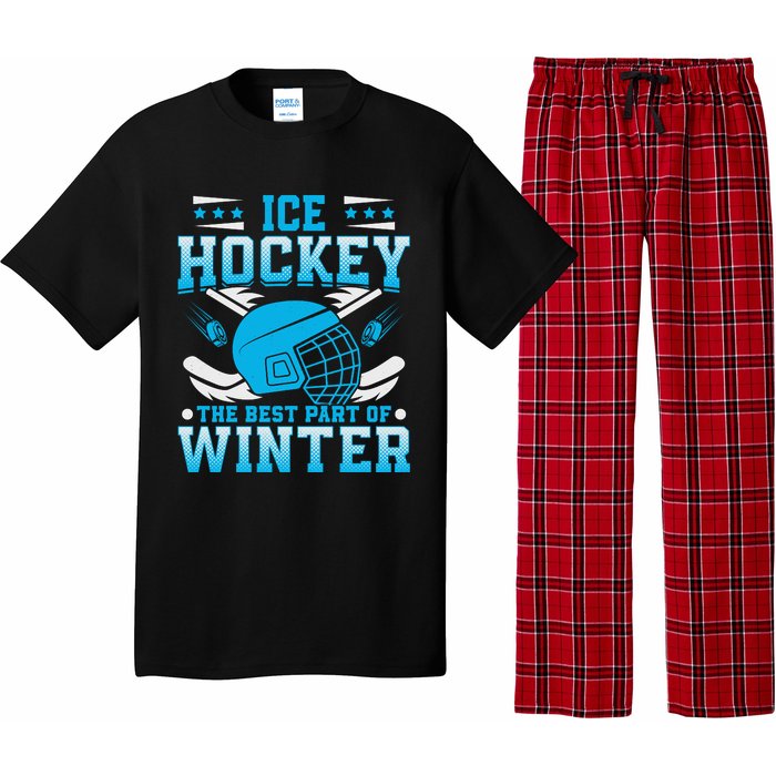 Ice Hockey Winter Sports Graphic Pajama Set