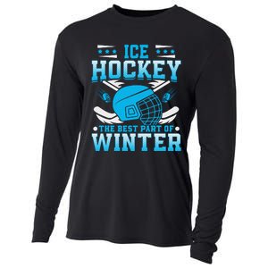 Ice Hockey Winter Sports Graphic Cooling Performance Long Sleeve Crew