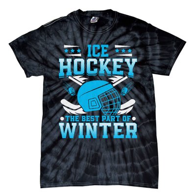 Ice Hockey Winter Sports Graphic Tie-Dye T-Shirt