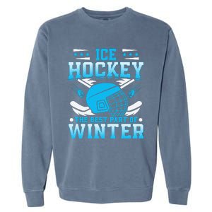 Ice Hockey Winter Sports Graphic Garment-Dyed Sweatshirt