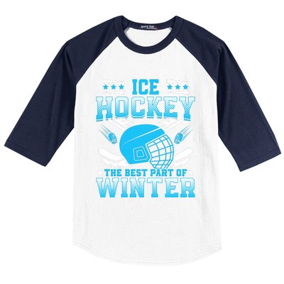 Ice Hockey Winter Sports Graphic Baseball Sleeve Shirt