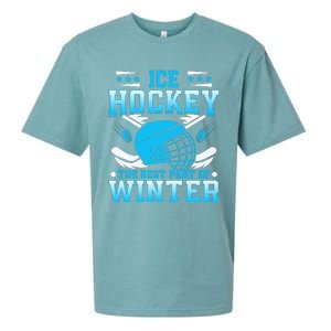 Ice Hockey Winter Sports Graphic Sueded Cloud Jersey T-Shirt