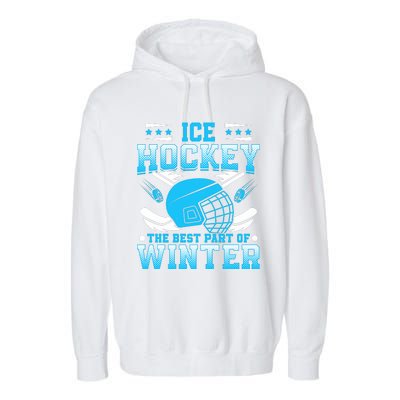 Ice Hockey Winter Sports Graphic Garment-Dyed Fleece Hoodie