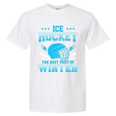 Ice Hockey Winter Sports Graphic Garment-Dyed Heavyweight T-Shirt