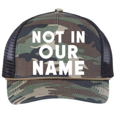 Israel Hamas War Not In Our Name Jews Say Cease Fire Now Retro Rope Trucker Hat Cap