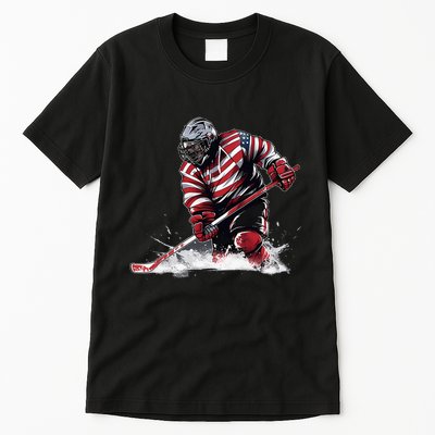 Ice Hockey Women Puck Hockey Player Tall T-Shirt